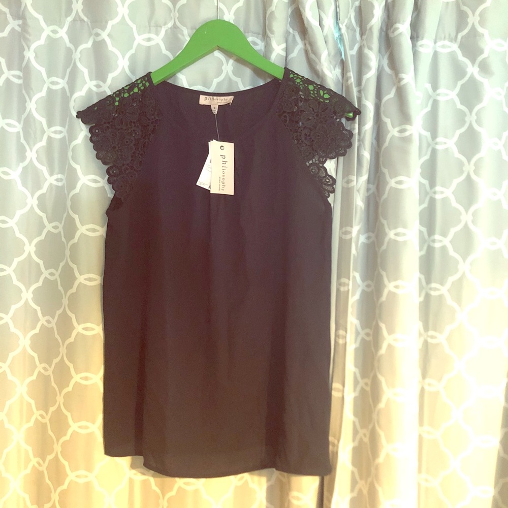 Anthropologie Philosophy Navy pretty top